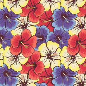 Colorful Hibiscus - Size S